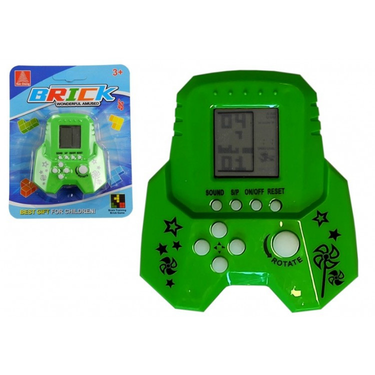 ELEKTRONICKÁ HRA TETRIS V TVARE RAKETY - ZELENÁ